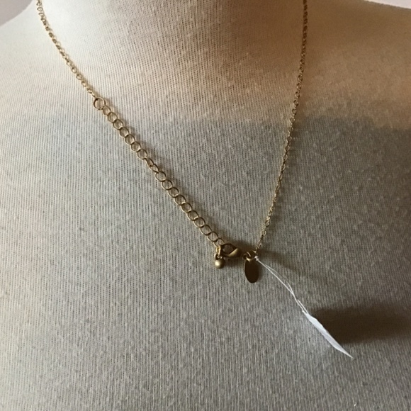 NWT Retired Lia Sophia “Waybridge” gold color necklace w/glittering enamel crest - Picture 5 of 12